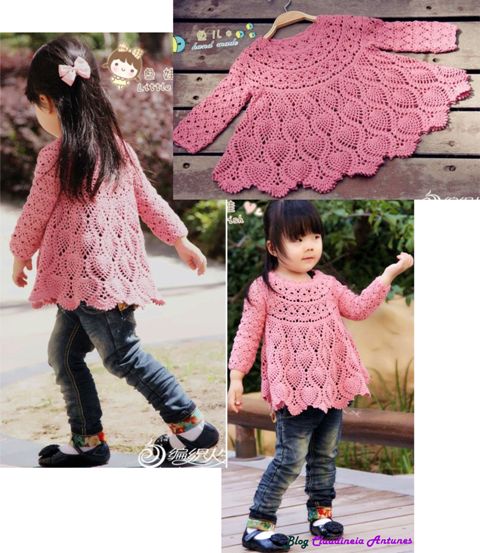 Vestido de infantil de croche