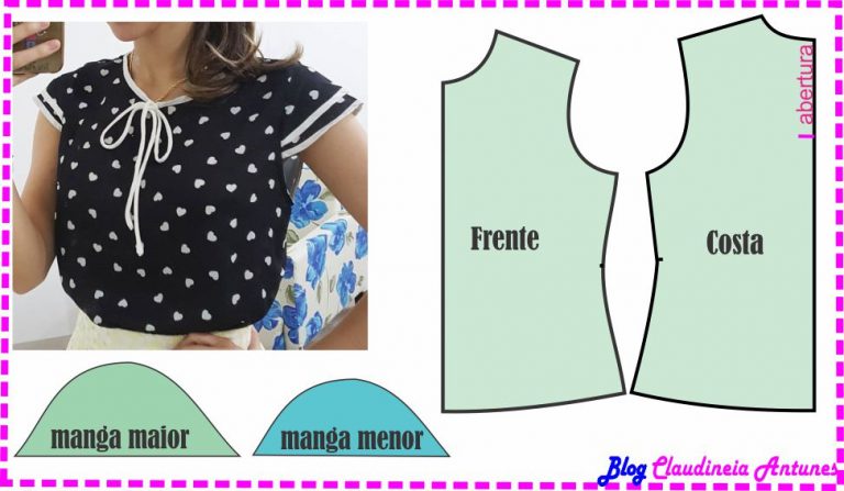 Modelagem Blusa Manga Copinho 0319 Claudineia Antunes 6604